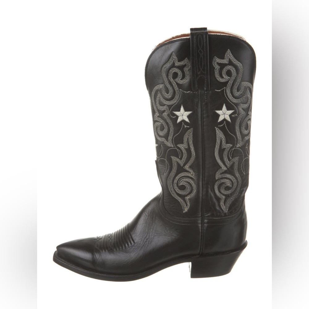 1883 by Lucchese Leather Silver Star Print Western Boots